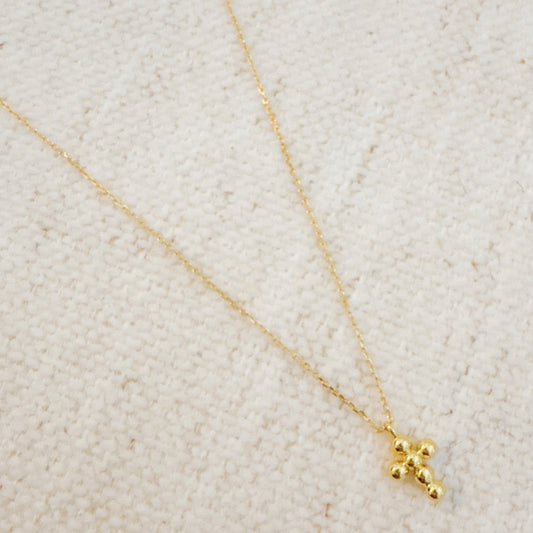 Mini Dot Cross Pendant Necklace in - Jewelry photo
