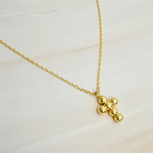 Mini Dot Cross Pendant Necklace in - Jewelry photo