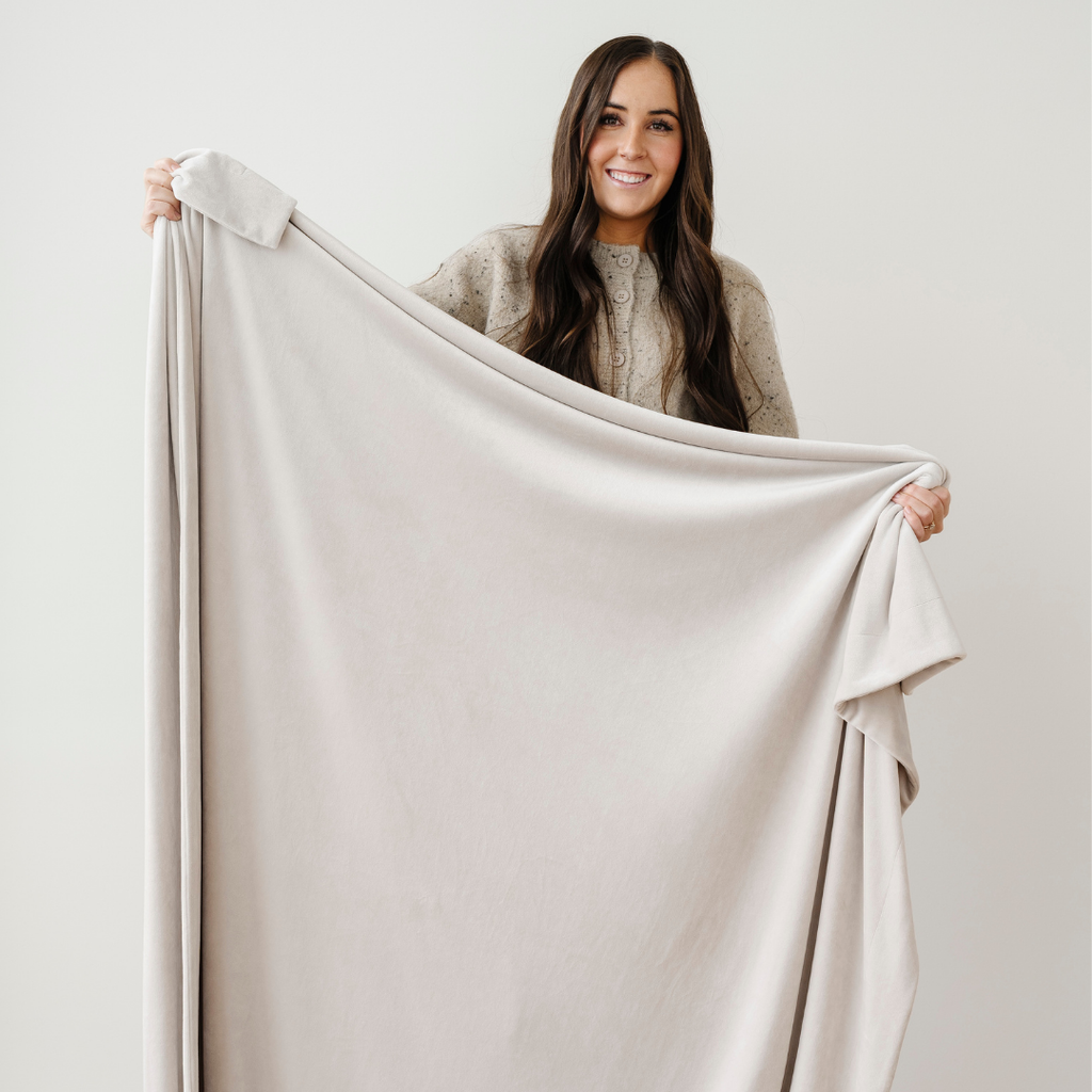 MINKY STRETCH THROW BLANKETS in Buttermilk - photo