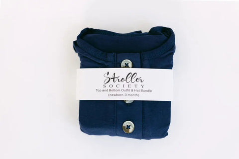 3-Piece Baby Outfit - Newborn Take Home Outfit - Navy Blue in - Onesies photo