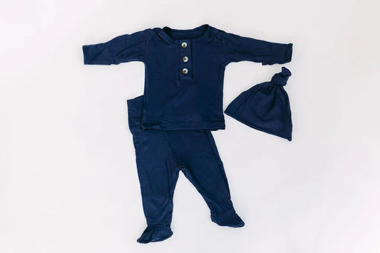 3-Piece Baby Outfit - Newborn Take Home Outfit - Navy Blue in - Onesies photo