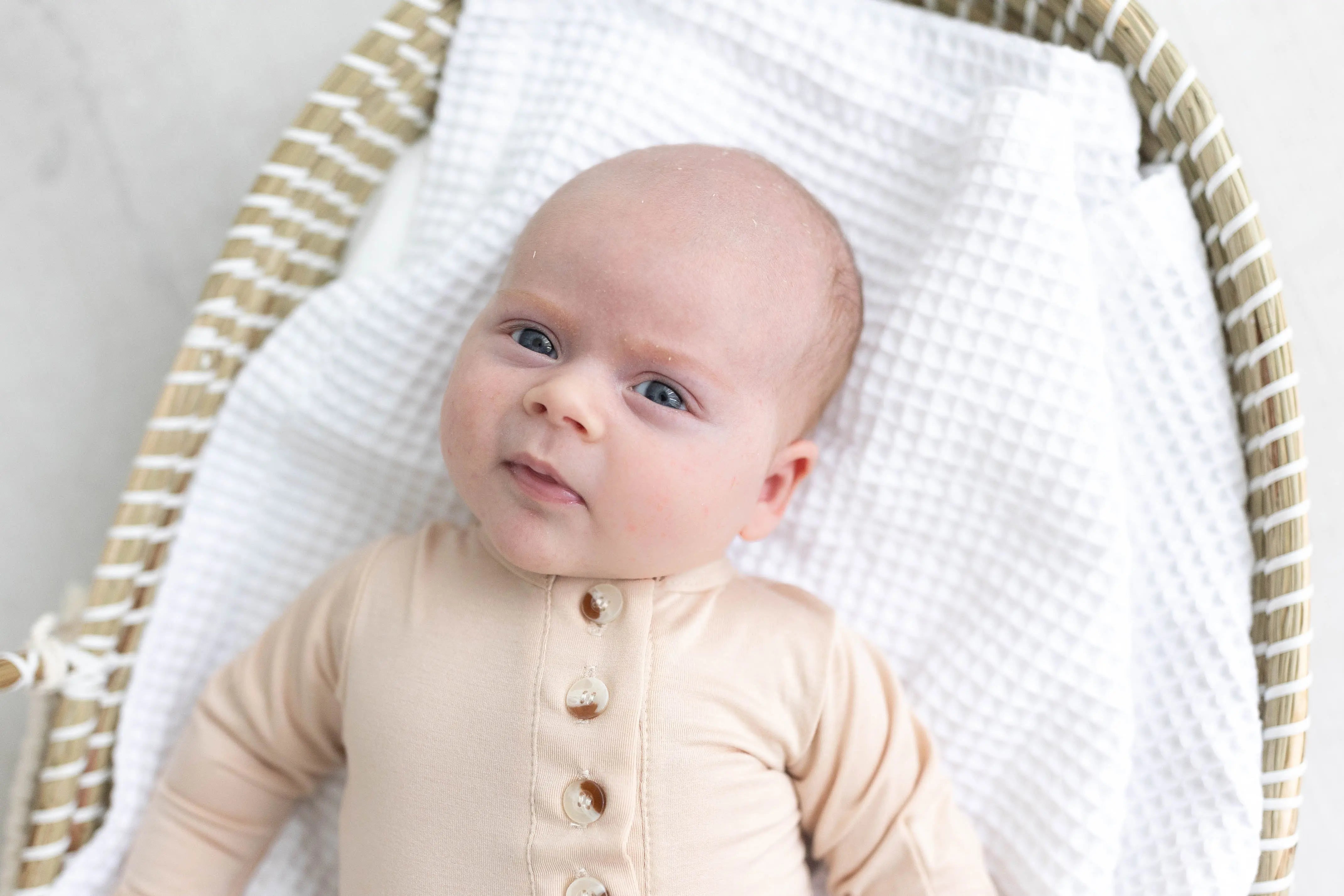 Knotted Baby Gown Set - Gender-Neutral Newborn Clothes - Sand in - Newborn Knotted Baby Gown Sets photo