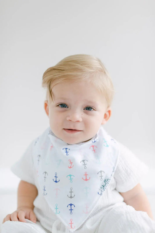 Bandana Bibs - Shore Set - Anchors, Flowers, Flamingos and Boats in - Baby Bibs photo