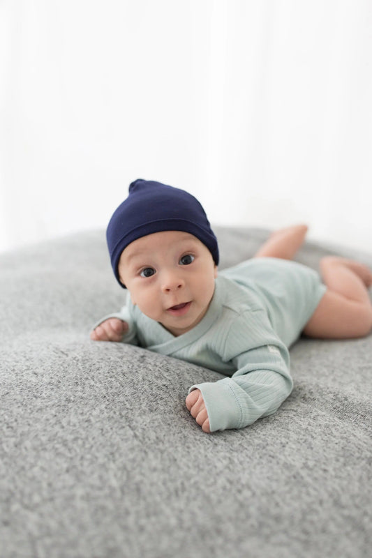 Swaddle Blanket and Hat Set - Navy Blue in - Swaddle Blankets & Hat / Headband Sets photo