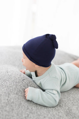 Swaddle Blanket and Hat Set - Navy Blue in - Swaddle Blankets & Hat / Headband Sets photo