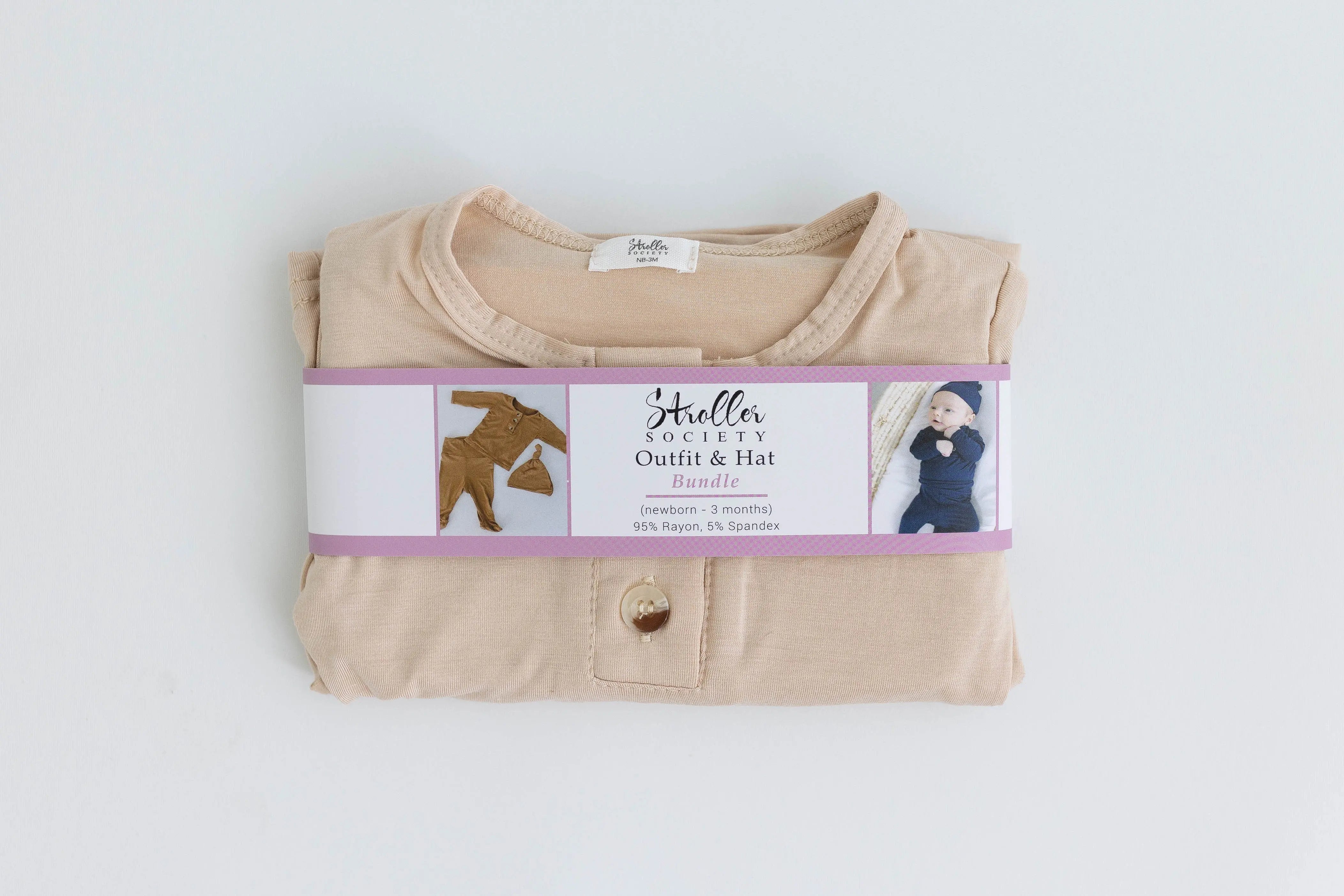 Top and Bottom Outfit Set Gender-Neutral Newborn Clothes - Sand in - Onesies photo