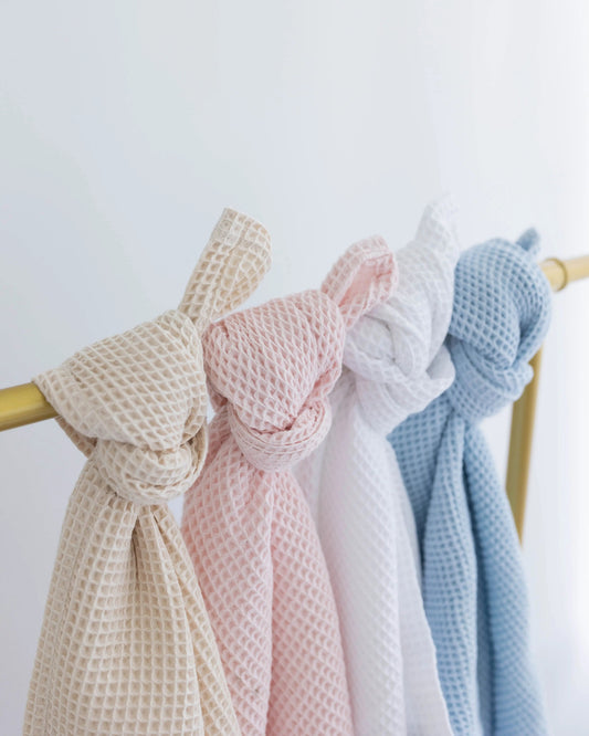 Waffle Blankets - Newborn, Baby, Toddler - 100% Cotton in - Swaddle Blankets & Hat / Headband Sets photo