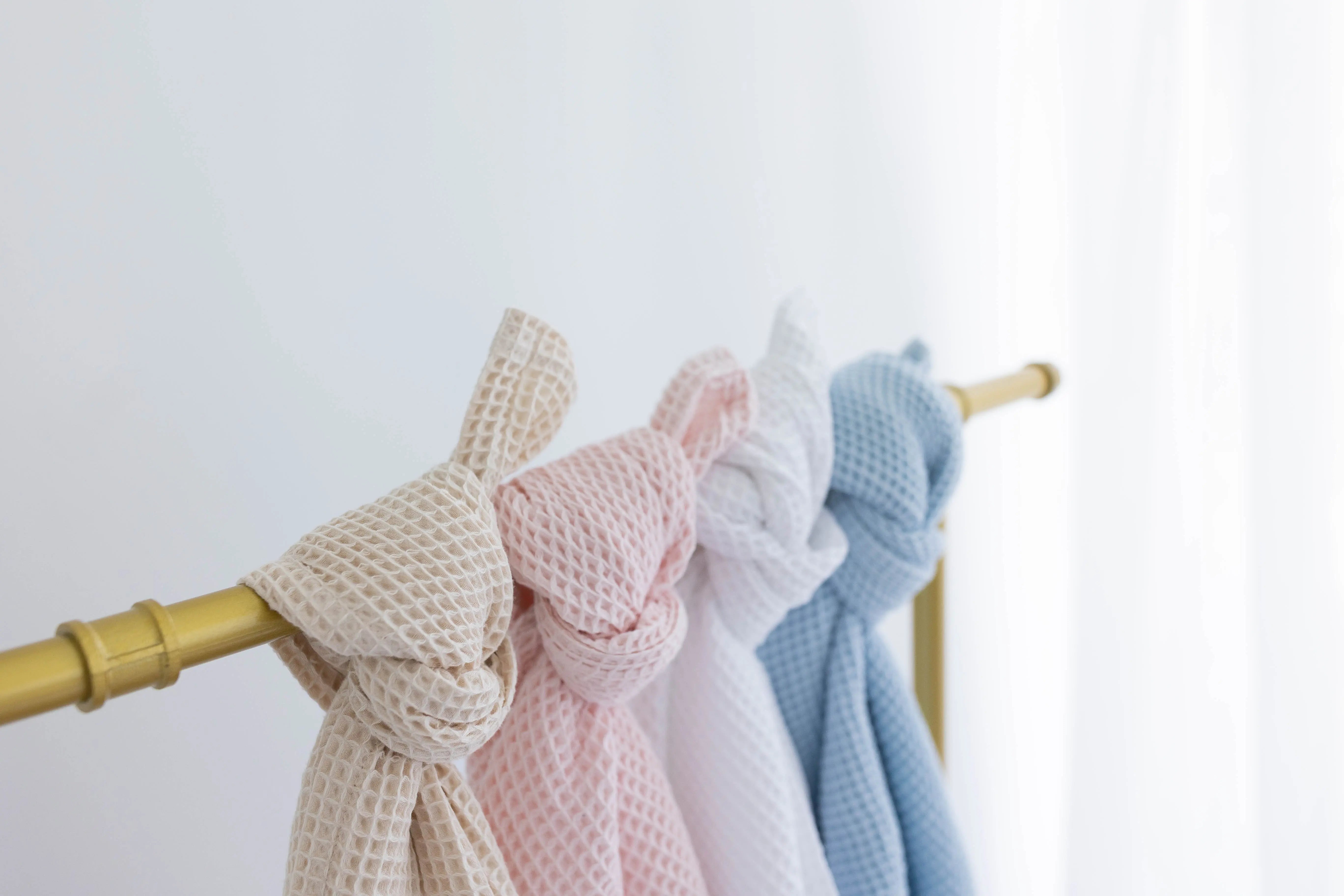 Waffle Blankets - Newborn, Baby, Toddler - 100% Cotton in - Swaddle Blankets & Hat / Headband Sets photo
