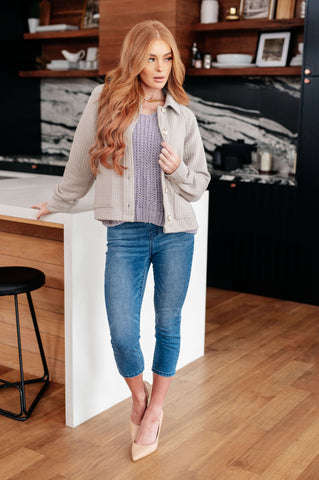 Captured My Interest Chunky V-Neck Sweater in - Tops photo