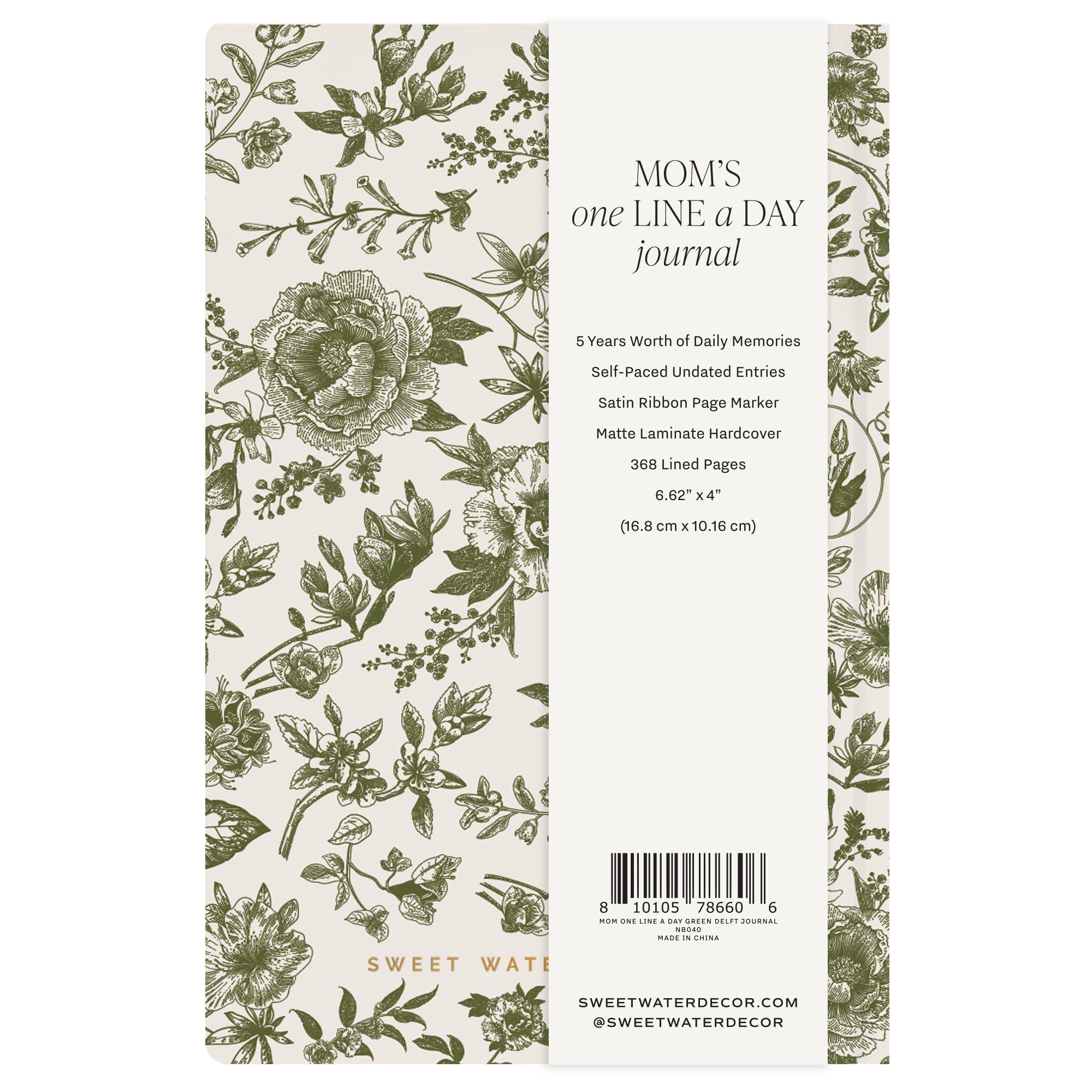 Mom's One Line A Day Green Delft Leather Journal in - Notebooks photo