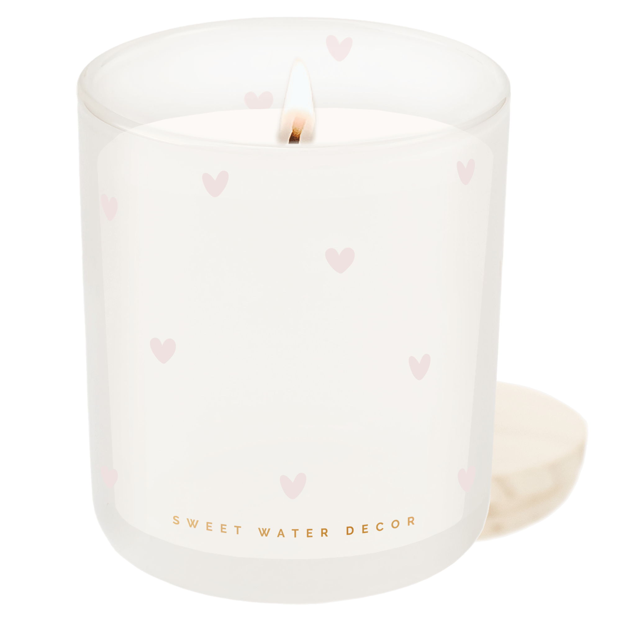 All Over Hearts Soy Candle - Tinted Glass Jar - 12 oz in - Candles photo
