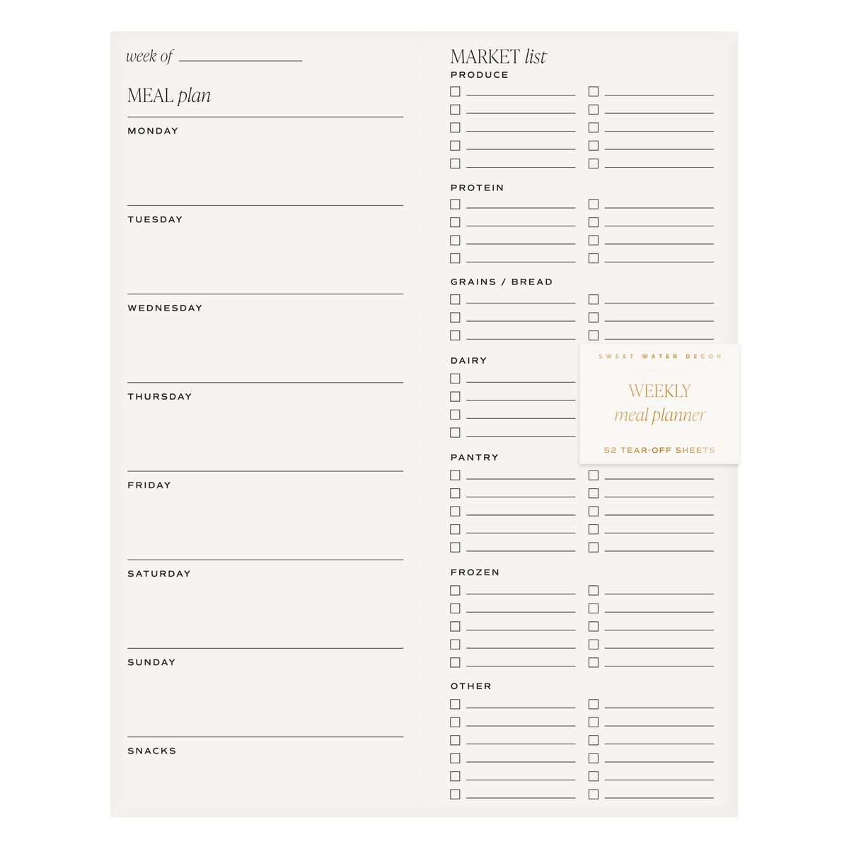 Sweet Water Decor Weekly Meal Planner Notepad in - Notepad photo