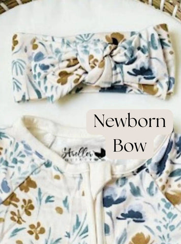 Bamboo Baby Clothes, Baby Bamboo Pajamas, Baby Shorts - Newborn to 24 months in Bow Newborn - photo