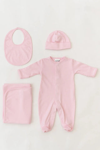 Stroller Society Premium Pima Cotton Newborn Set in Baby Pink NB - Onesies photo