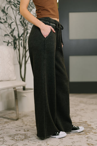 Nights Like This High Waist Palazzo Sweats in Ash Black in - Womens photo