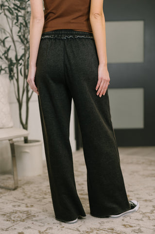 Nights Like This High Waist Palazzo Sweats in Ash Black in - Womens photo