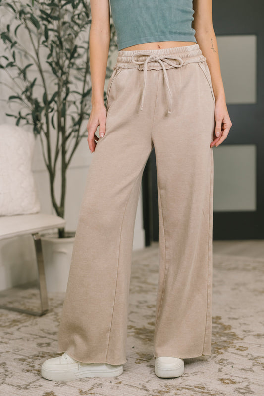 Nights Like This High Waist Palazzo Sweats in Ash Mocha in - Womens photo