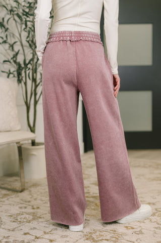 Nights Like This High Waist Palazzo Sweats in Light Rose in - Womens photo