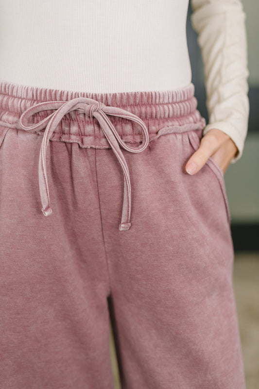 Nights Like This High Waist Palazzo Sweats in Light Rose in - Womens photo