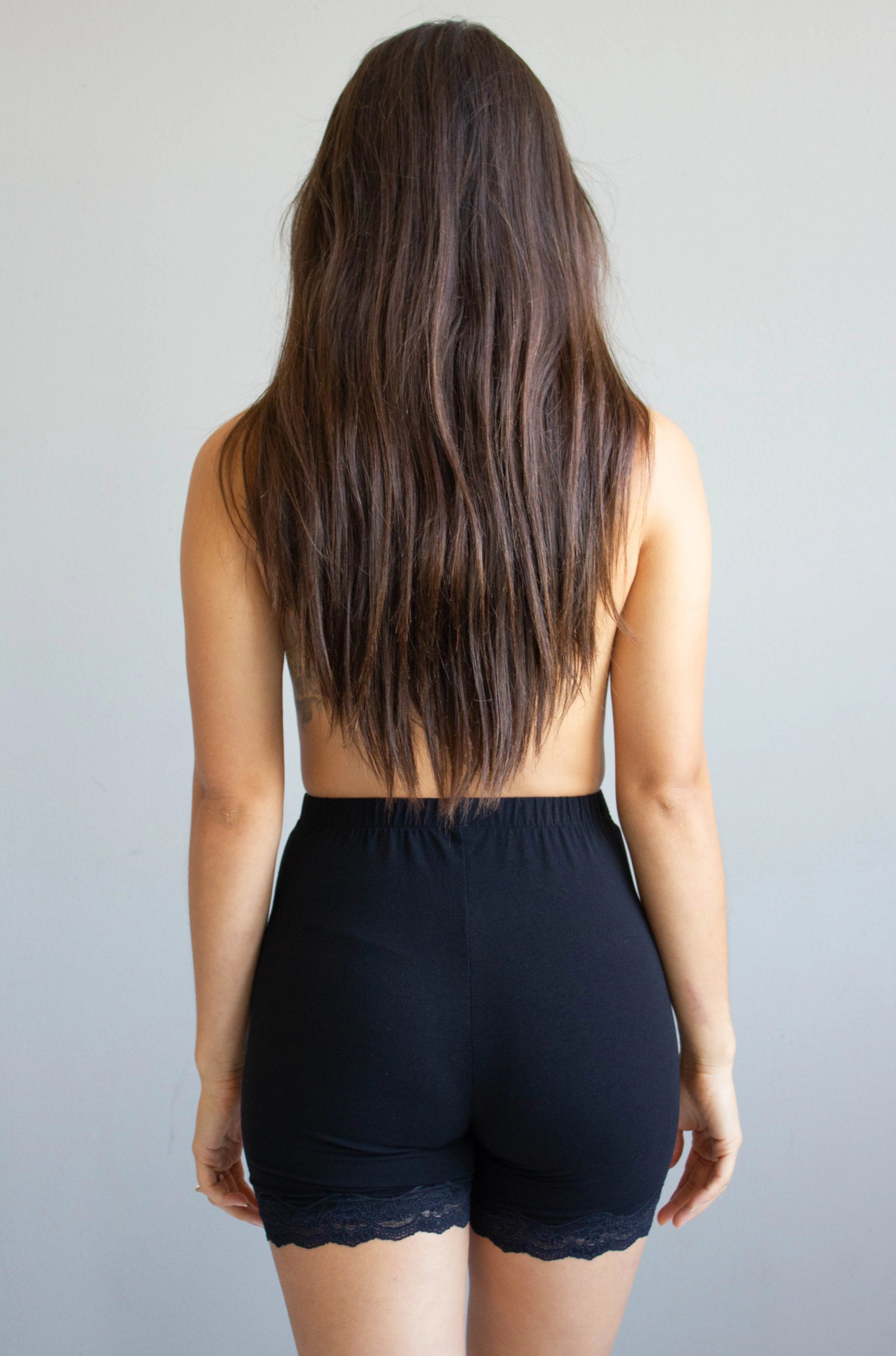 Salua Cotton Lace Bike Shorts in Black - SHORTS photo