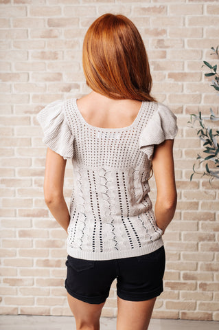 No One Knows Pointelle Knit Top in - Tops photo