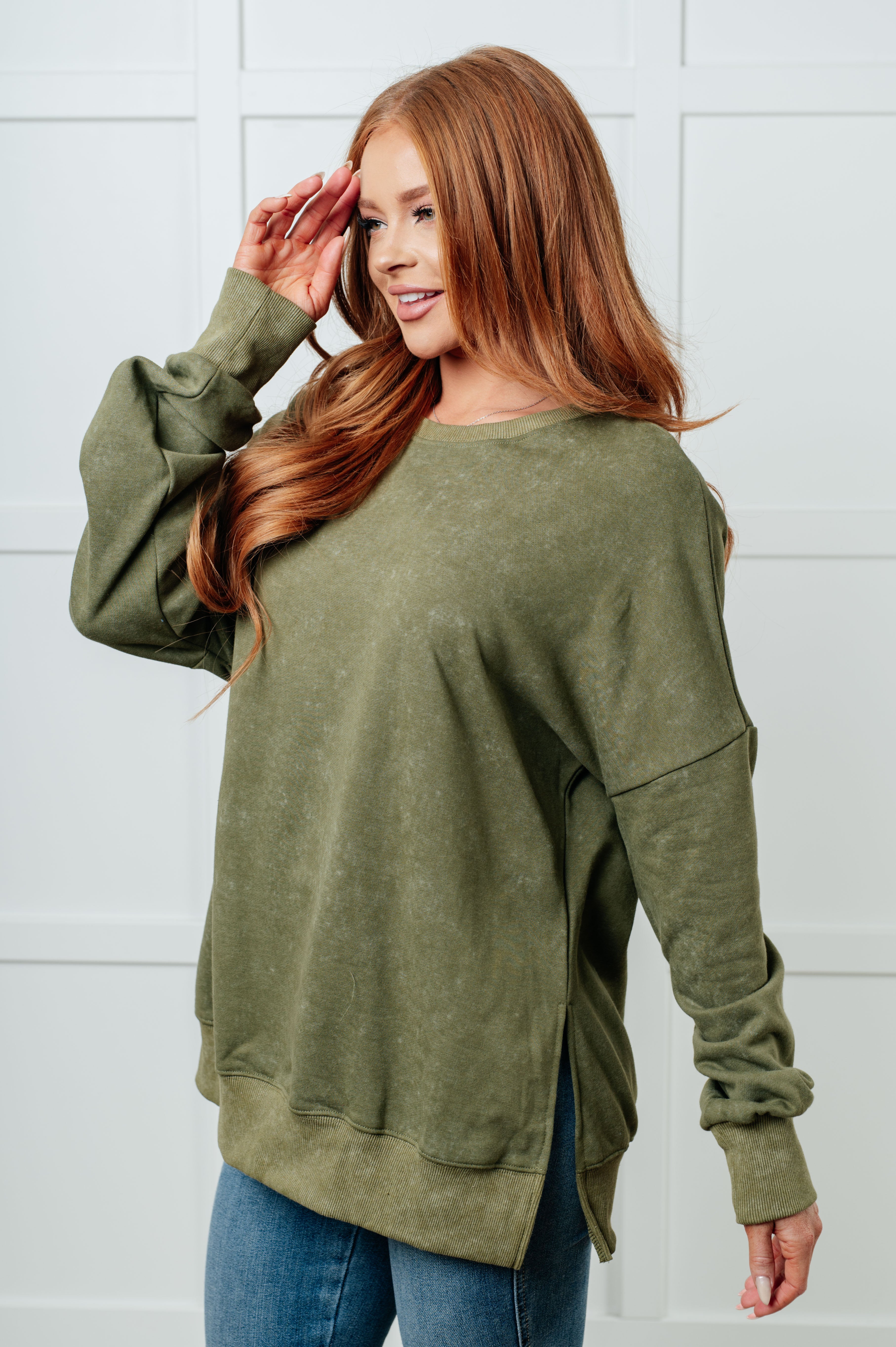 No Plain Jane Oversized Sweatshirt in Green in - Tops photo