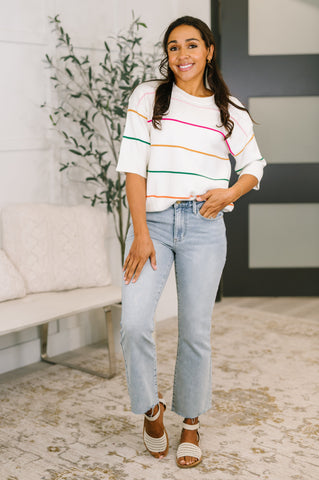 Normal Volume Striped Sweater in - Womens photo