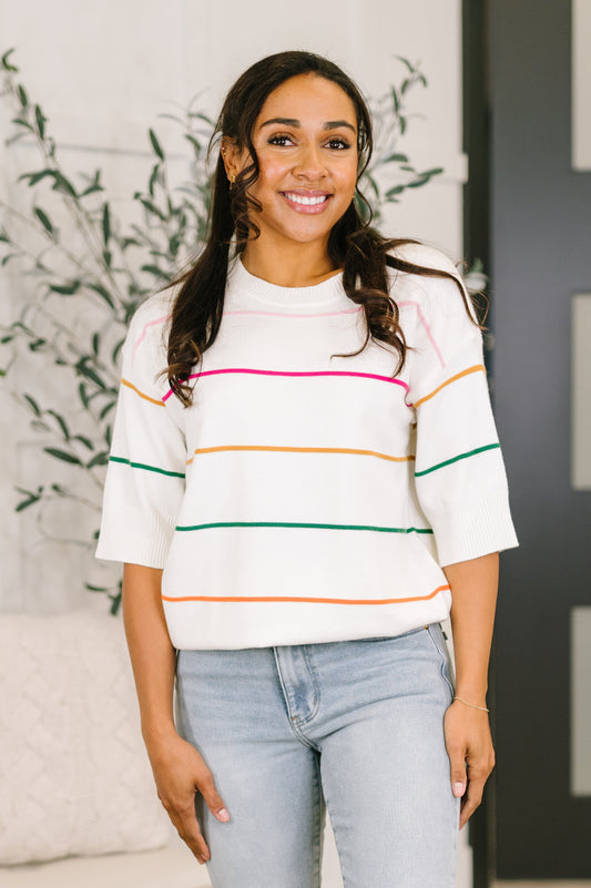 Normal Volume Striped Sweater in - Womens photo