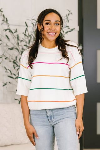 Normal Volume Striped Sweater in - Womens photo