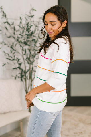 Normal Volume Striped Sweater in - Womens photo