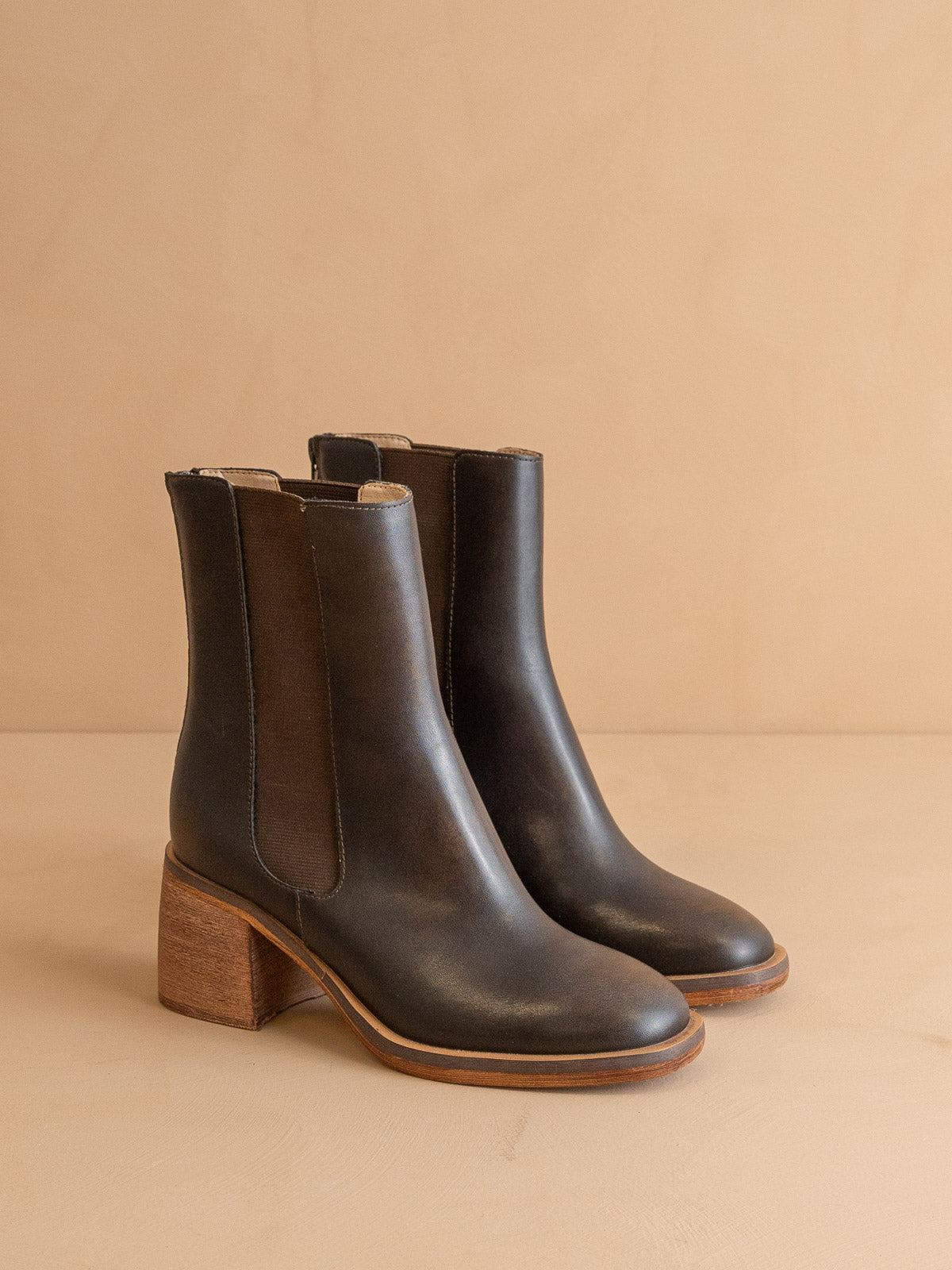 The Olivia | Espresso Chelsea Heel Boots in Espresso - BOOTS & BOOTIES photo