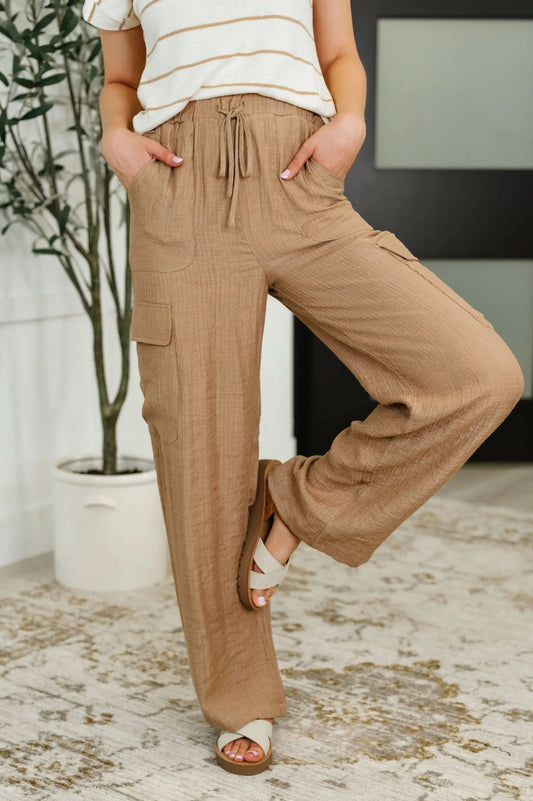 Off Duty Straight Leg Cargo Pants in Tan in - Womens photo