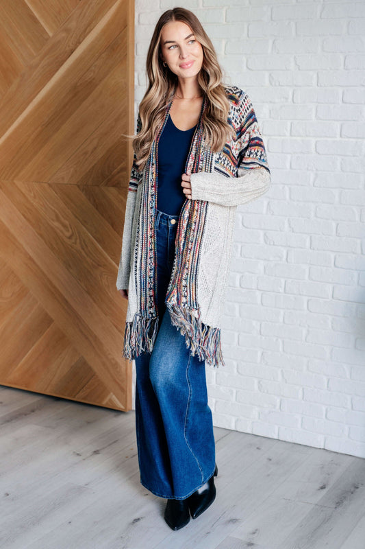 Oh So Lucky Fringe Cardigan in - Layers photo