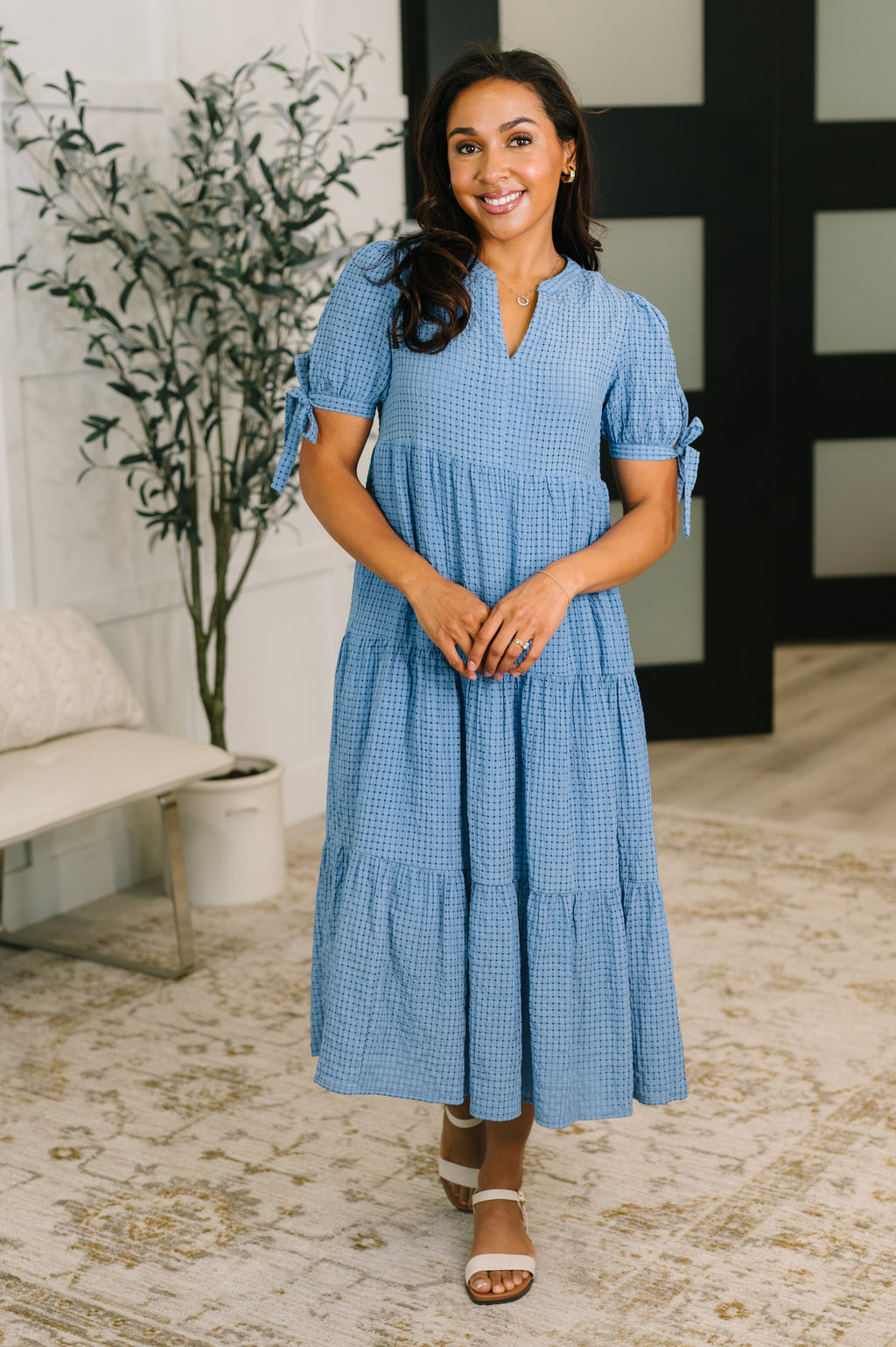 One Less Crisis Tiered Midi Dress in - Womens photo
