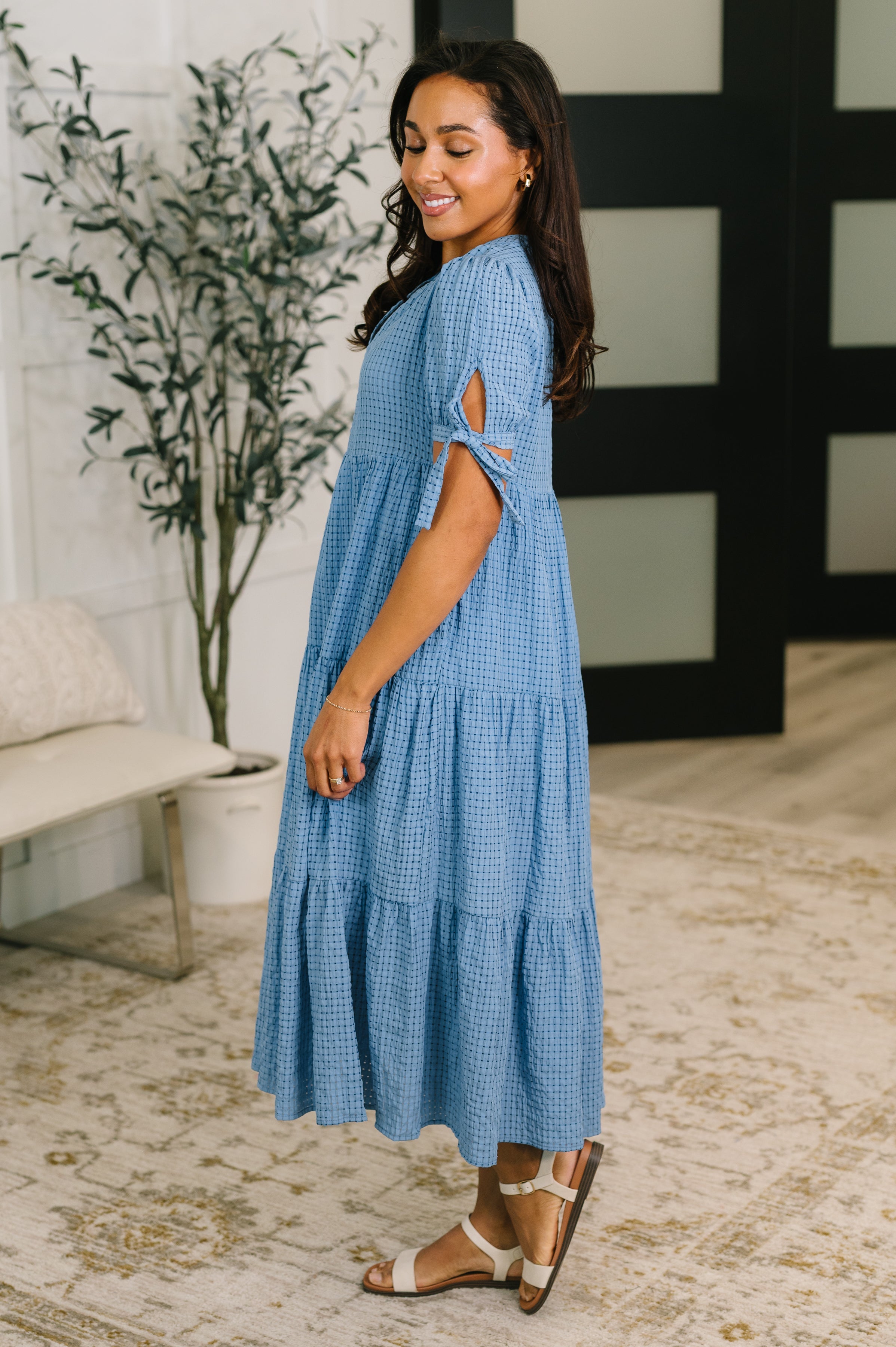 One Less Crisis Tiered Midi Dress in - Womens photo
