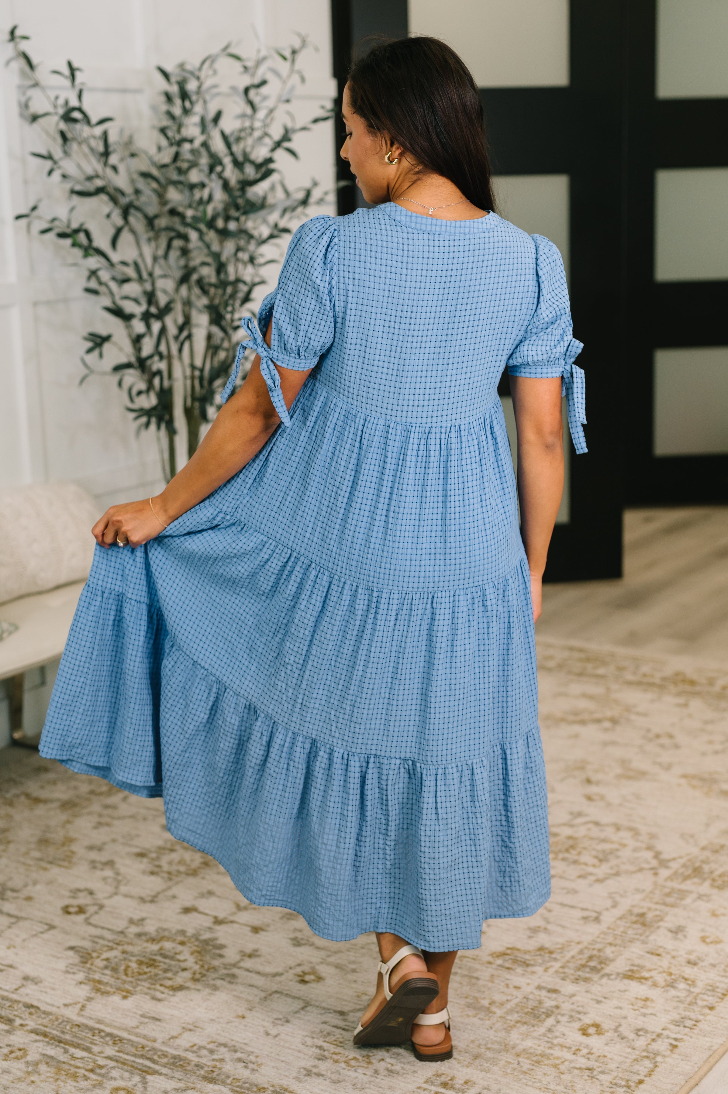 One Less Crisis Tiered Midi Dress in - Womens photo