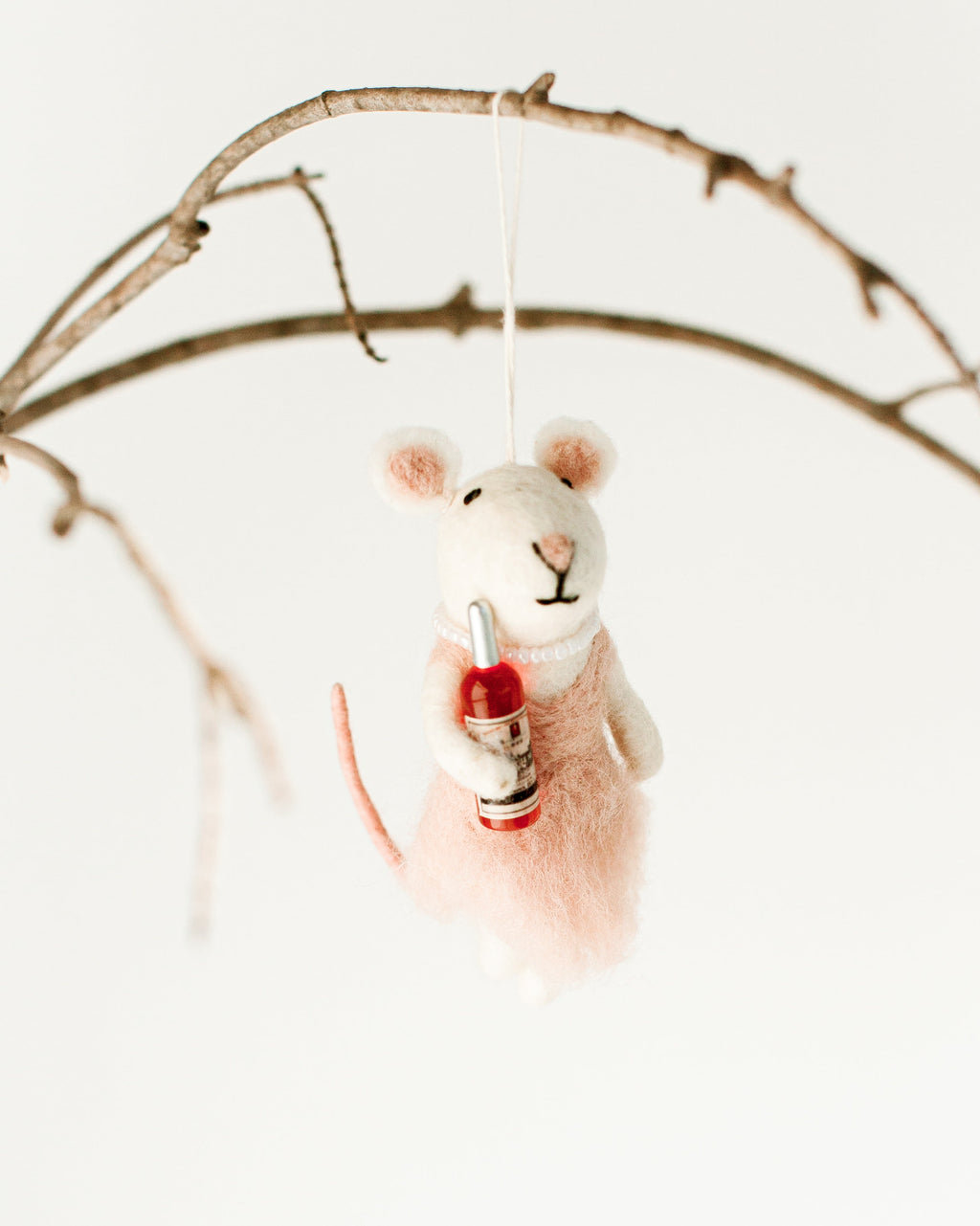 Rosé All Day Felt Mouse Ornament - SwagglyLife Home & Fashion