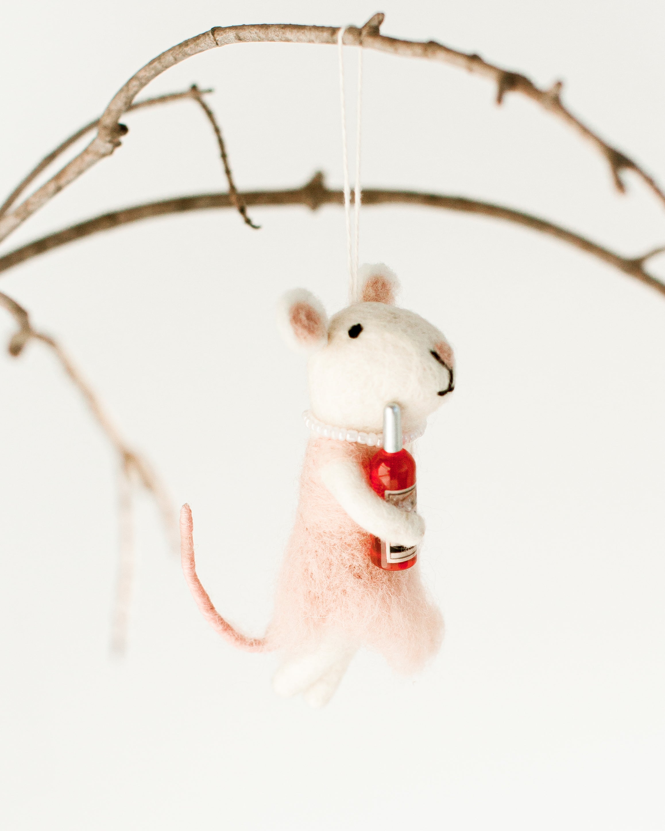 Rosé All Day Felt Mouse Ornament - SwagglyLife Home & Fashion