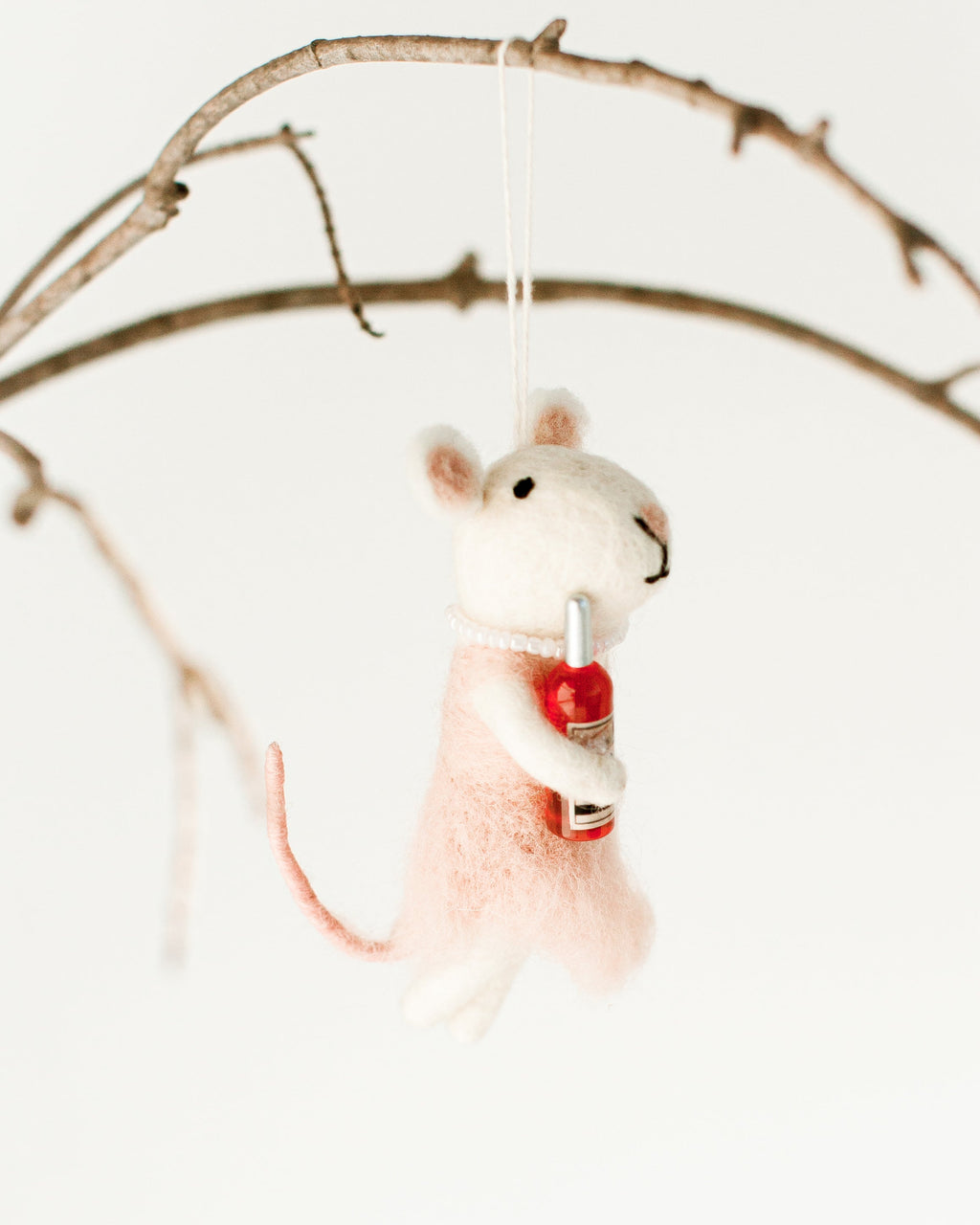 Rosé All Day Felt Mouse Ornament - SwagglyLife Home & Fashion
