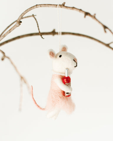 Rosé All Day Felt Mouse Ornament - SwagglyLife Home & Fashion