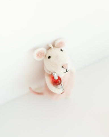 Rosé All Day Felt Mouse Ornament - SwagglyLife Home & Fashion