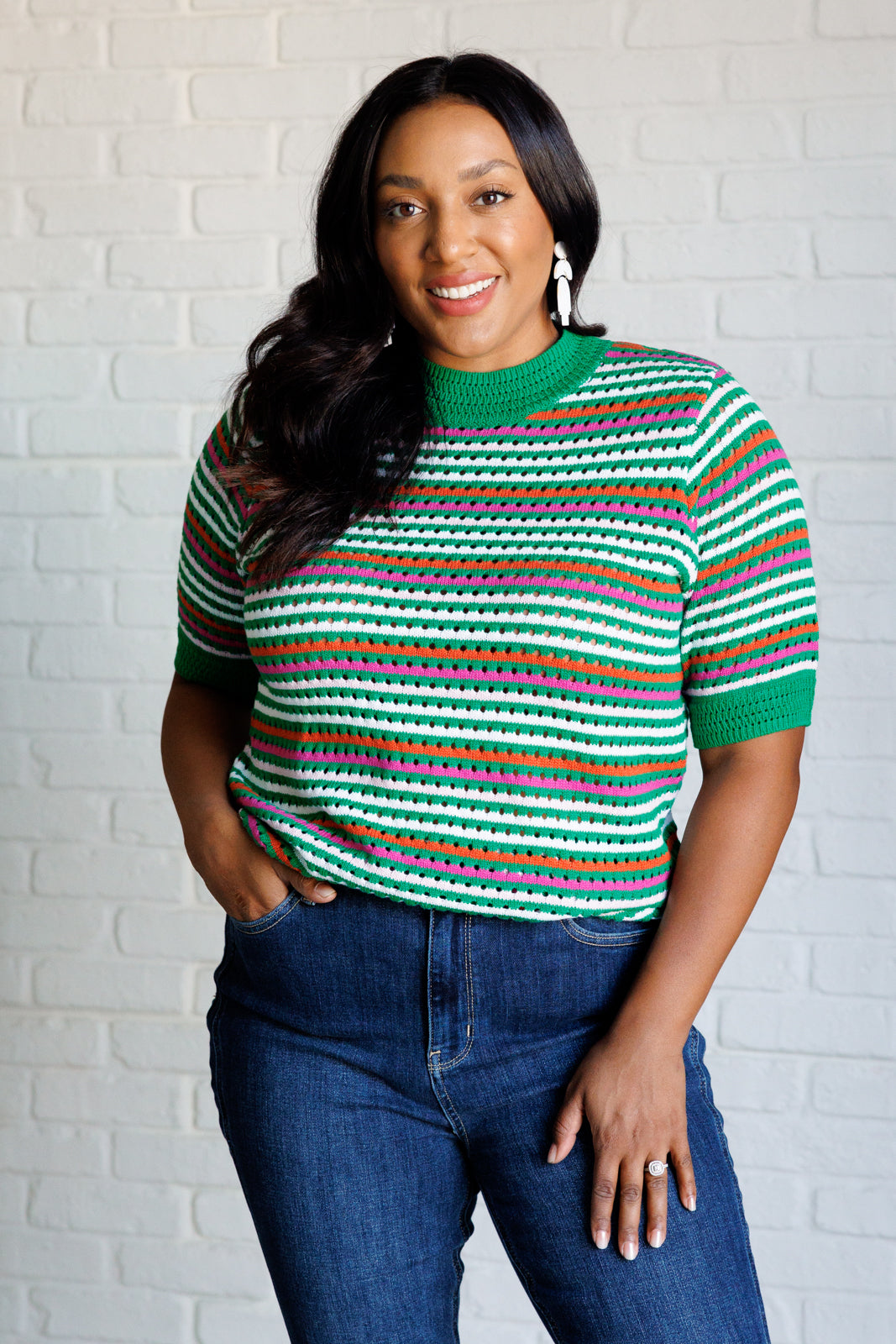 Our Situationship Knit Striped Top in - Tops photo