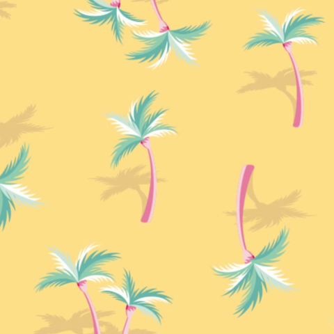 Miami Palm Tree Yellow Zippered Romper