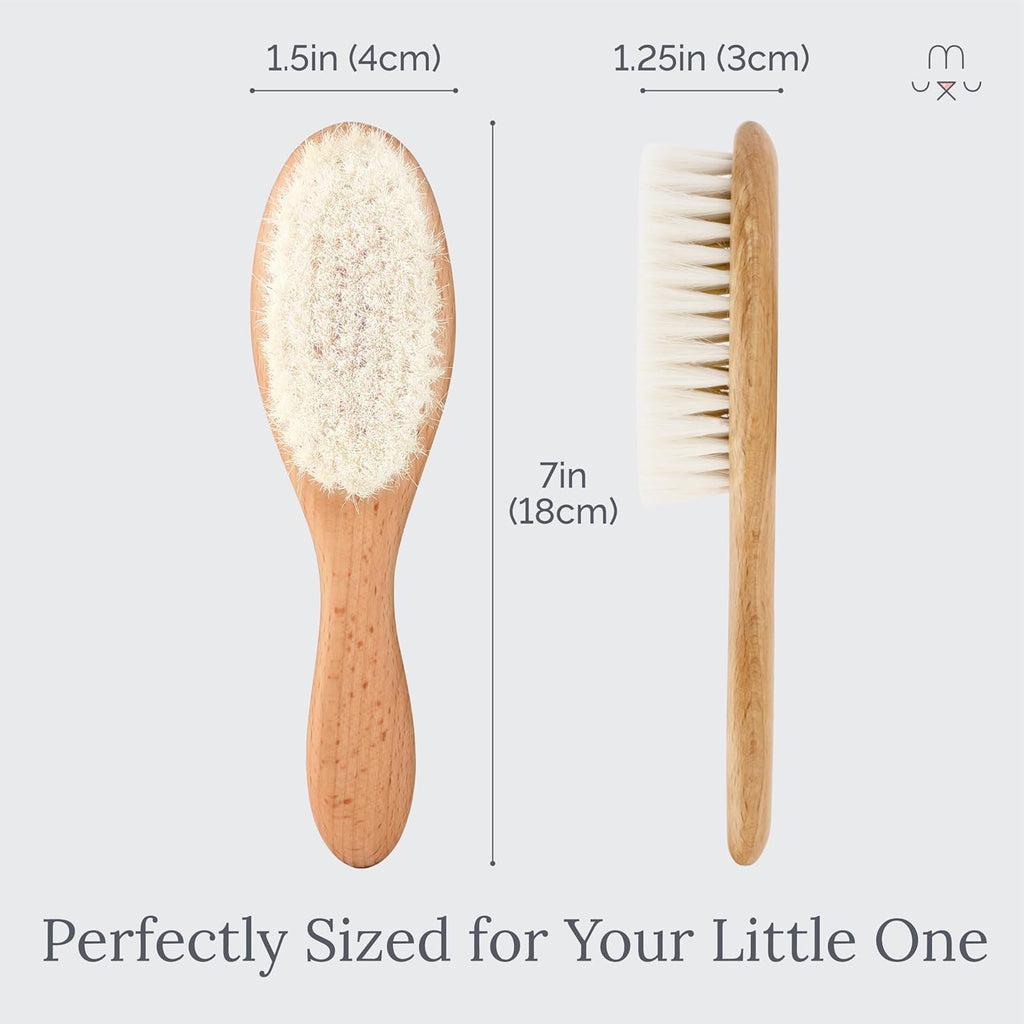 Natemia Wooden Baby Hair Brush Set (3 Piece) in - Brushes photo