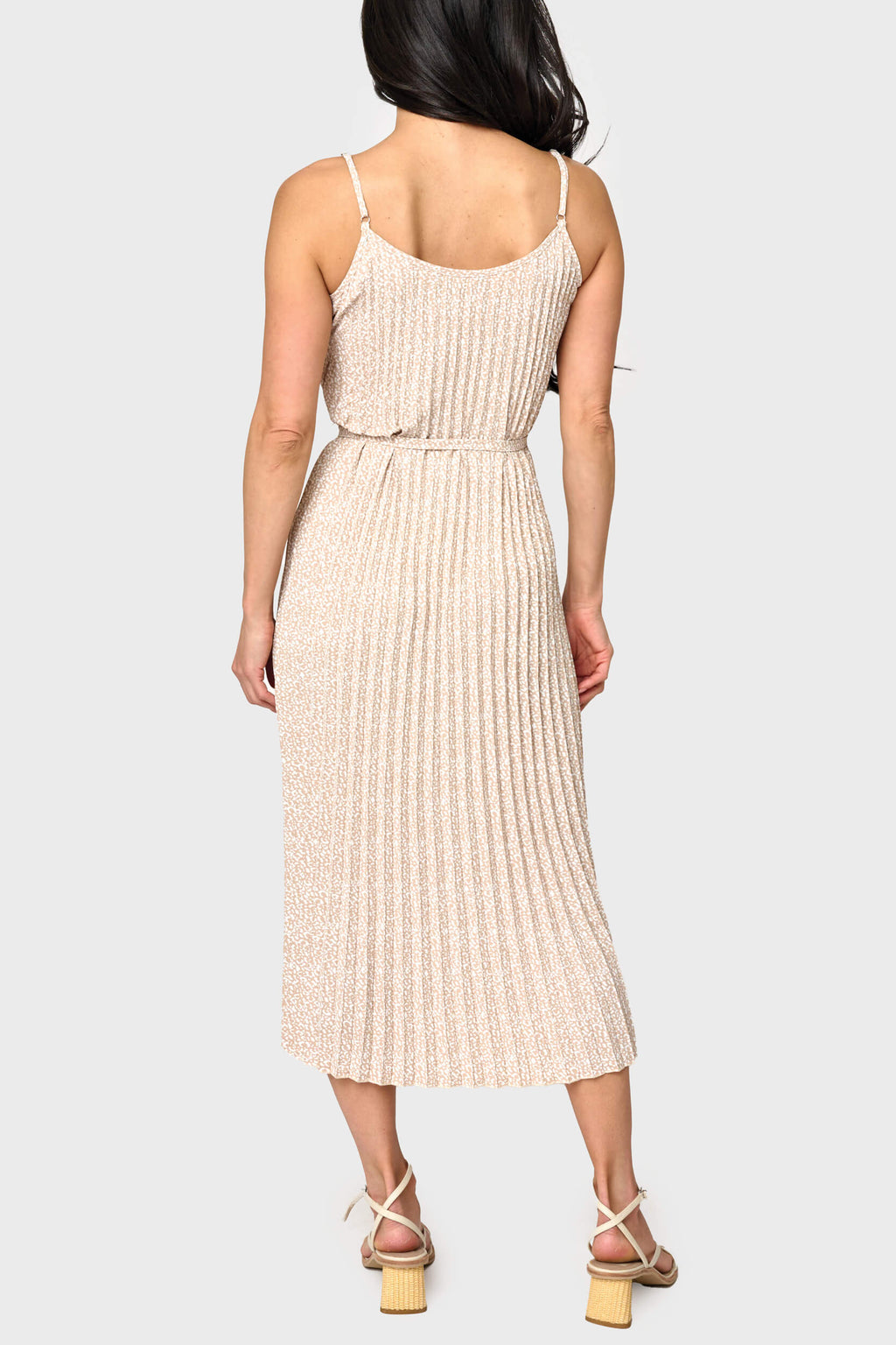 Adjustable Strap Pleated Midi Dress with Belt in - 50, DRESSES, 503, SALE photo
