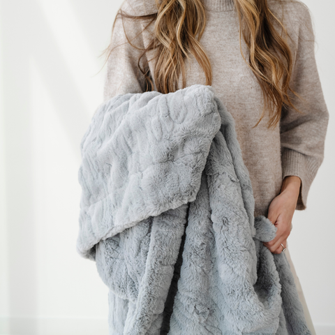 PATTERNED FAUX FUR XL THROW BLANKETS in - photo