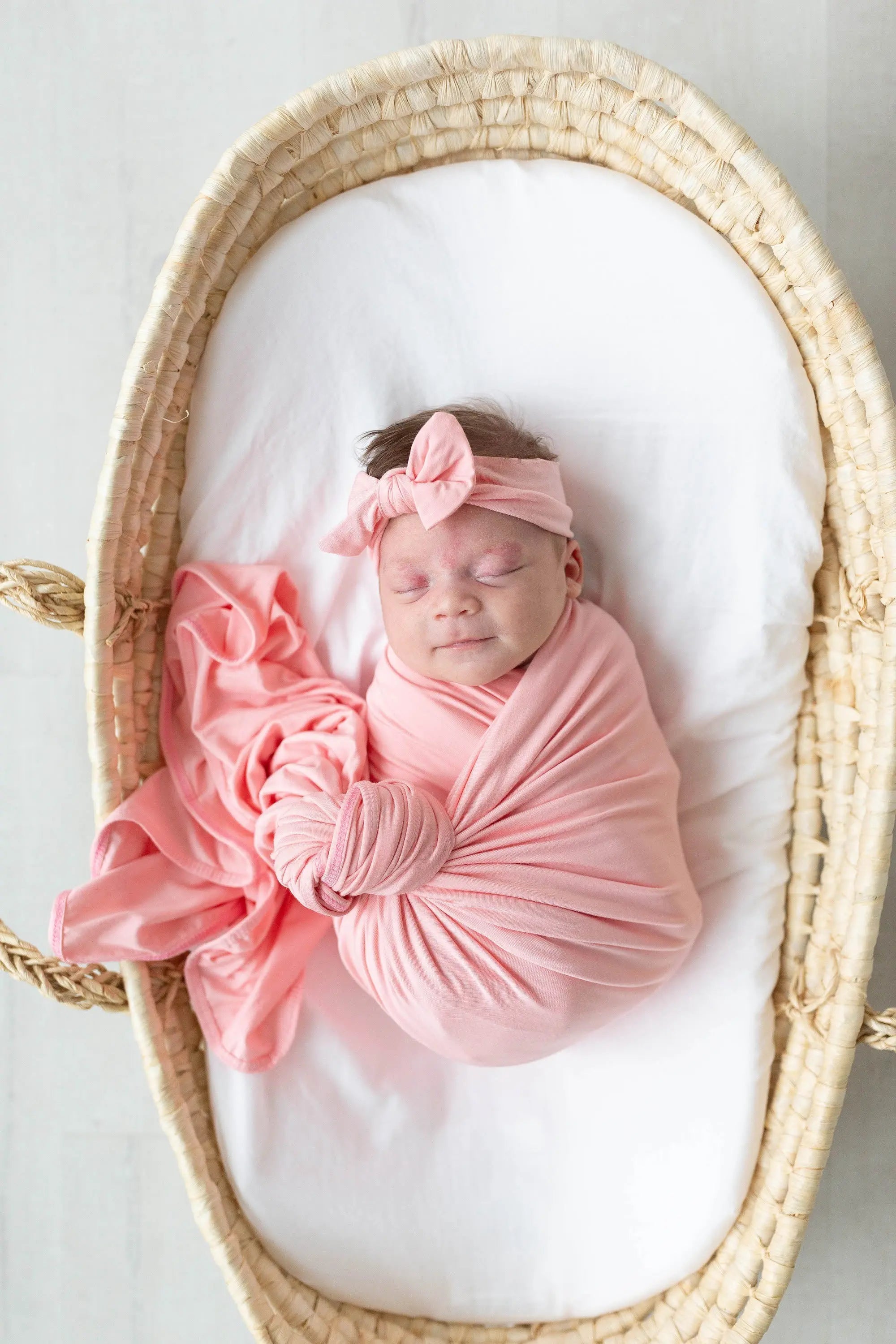Swaddle Blanket, Hat and Headband Set - Pink in - Swaddle Blankets & Hat / Headband Sets photo