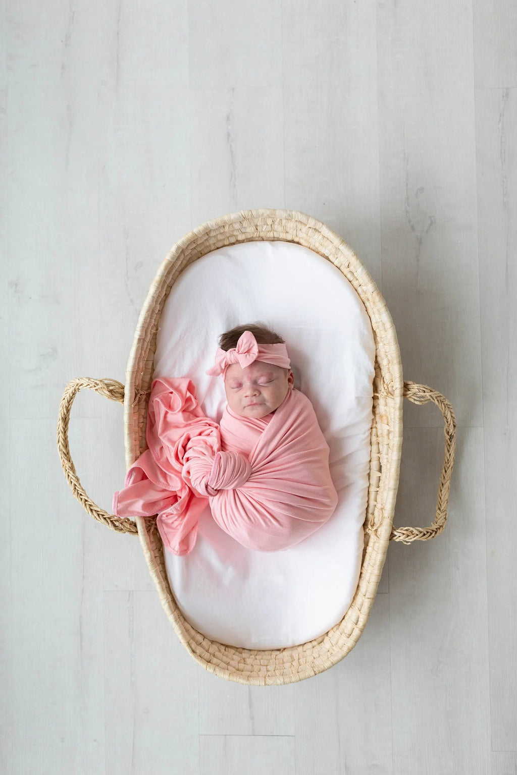 Swaddle Blanket, Hat and Headband Set - Pink in - Swaddle Blankets & Hat / Headband Sets photo