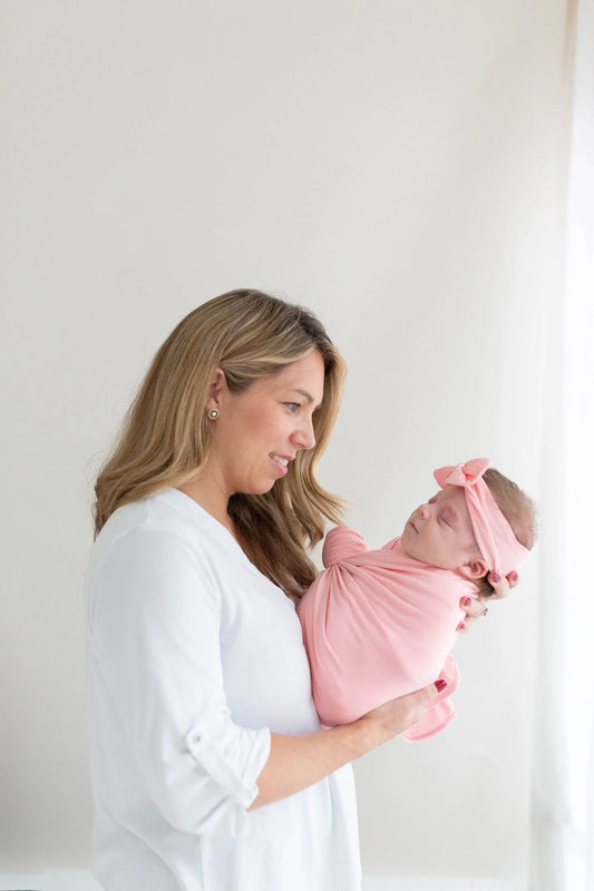 Swaddle Blanket, Hat and Headband Set - Pink in - Swaddle Blankets & Hat / Headband Sets photo