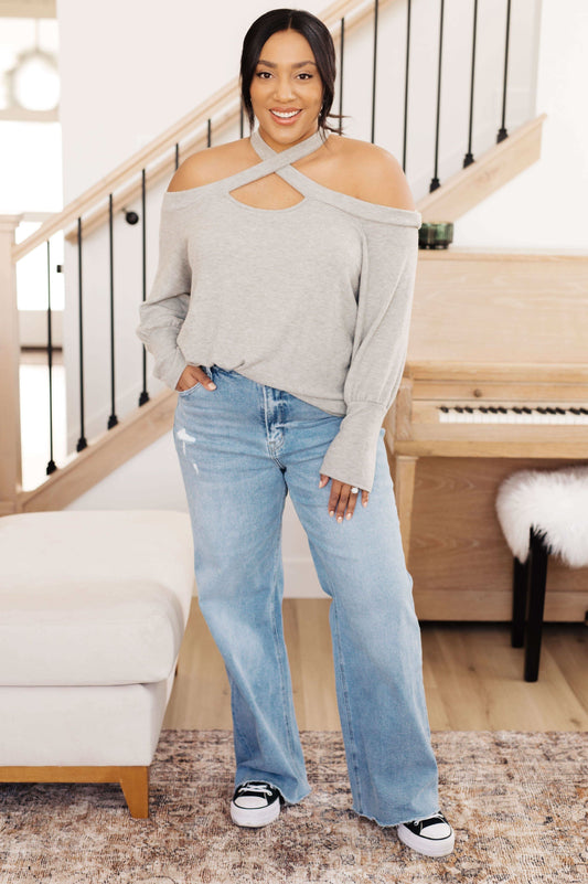 Pizza and a Movie Halter Detail Top -